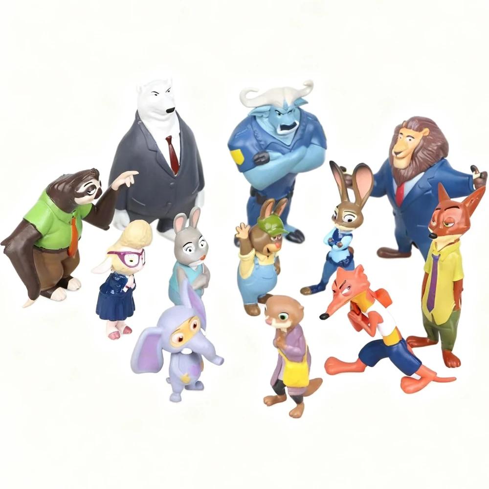 

12pcs/set Zootopia Animals Action Figure Toys Rabbit Judy Hopps Fox Nick Wilde Movie Kids Gift Collection Figures NEW Poseable Articulated Scale
