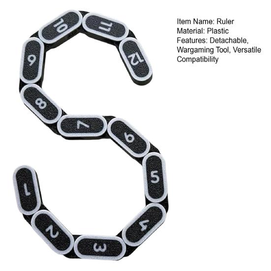 12-Inch Wargaming Chain Ruler Modular Snap-Fit Chain Measuring Tool with 12 Detachable 1-Inch Links Combat Gauge for RPG Tabletop Miniatures Terrain