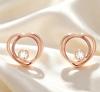 3 Colors Double Layer Heart Crystal Stud Earrings Not Allergic, Exquisite Gifts, Affordable Luxury Goods jewelry Ladies, Everyday Wear