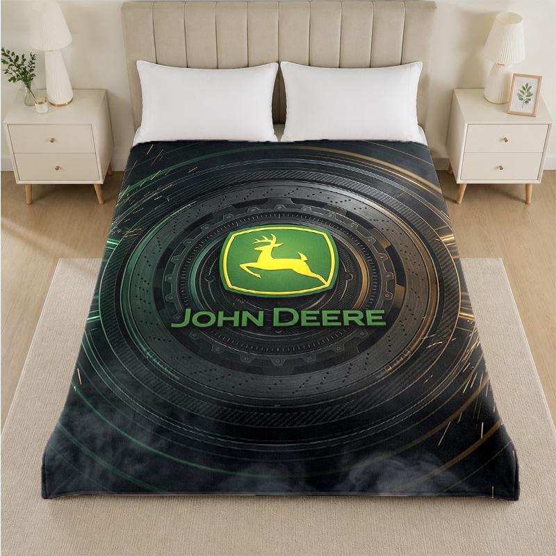 John Deere Print Flanelldecke Gemütliche Leichte Plüschdecke für Bett Sofa Haushalt