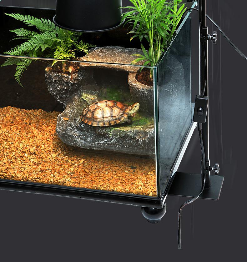 Adjustable Reptile Basking Floor Lamp with Retractable Stand for Lizards, Geckos, Parrots, Birds, and Plants