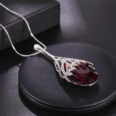 Dámský řetízek na svetr Oválné kamínky Elegantní Korejský styl Odolný přívěsek Náhrdelník na svetr Šperky Dárky