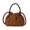 Vintage Style Pu Water Bucket Handbag With Top Drawstring Closure For Casual Outings