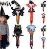 Owls Pumpkin Inflatable Stick Pumpkin Ghost Aluminum Foil Balloon Roll Skull Handheld Stick  Bar