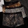Boxer con Stampa Leopardo Seta Ghiacciata Biancheria Intima Uomo Mutande Uomo in Grafene Traspiranti Comode Mutandine da Uomo Boxer Corti Ultraleggeri Slip