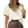 2024 European & American Women's Casual Loose Solid Color Short-Sleeved T-Shirt for Spring/Summer