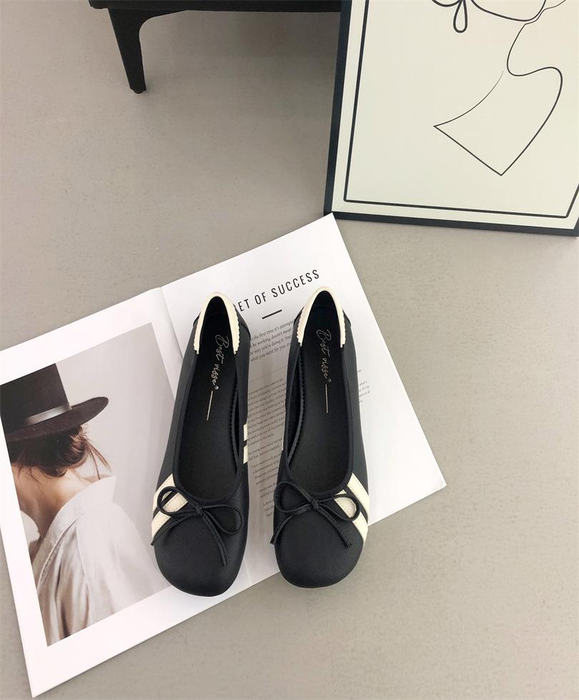 Flat-bottomed French Evening Breeze Bow Mary Jane Single Shoes Women's 2025 New Soft-soled Beanie Shoes