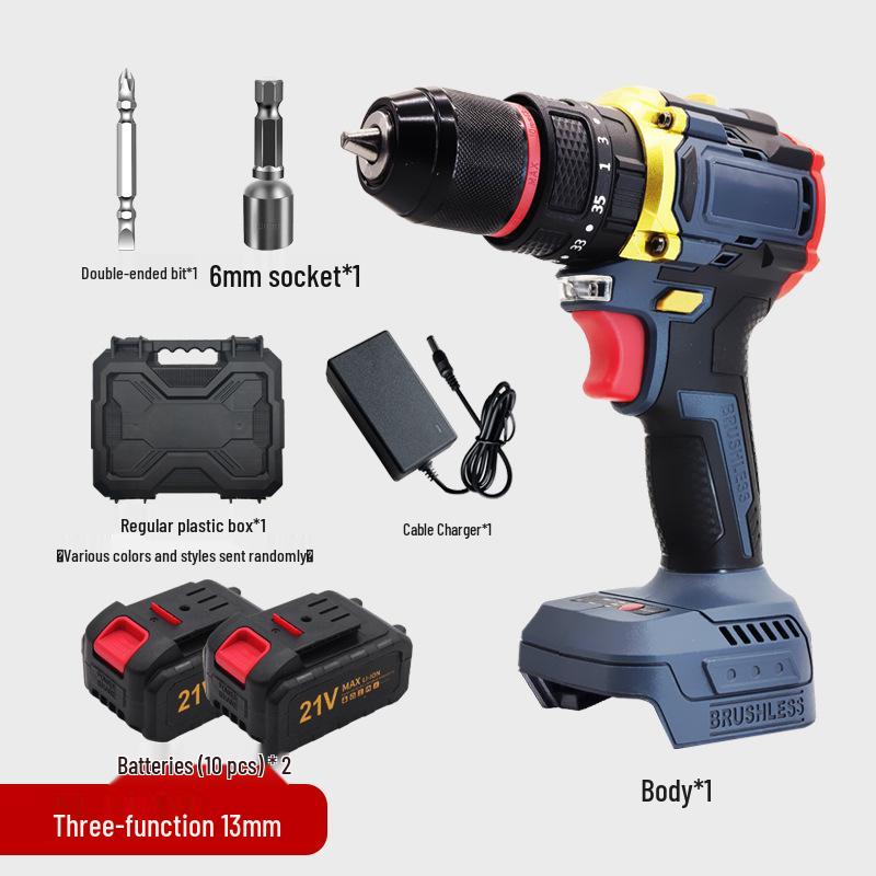 Cross 21V Lithium Battery Hand Drill Screwdriver - Multifunctional Electric Impact Tool