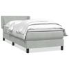 Box Spring Bed with Mattress Light Gray 80 X 220 Cm Velvet