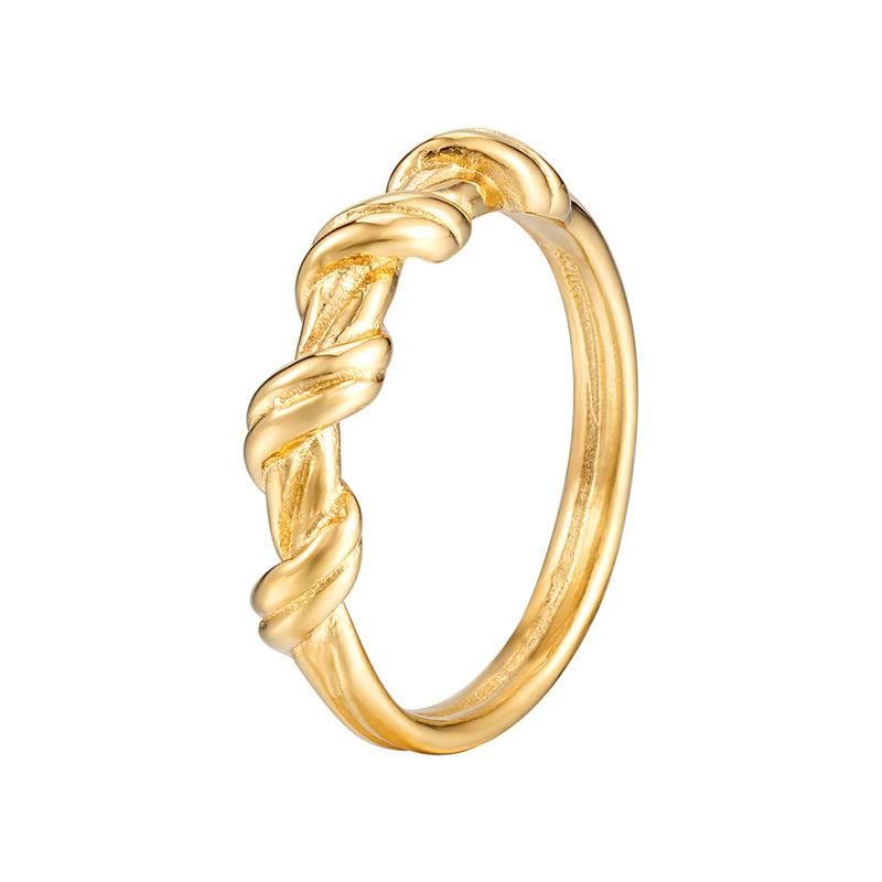 Simple Winding Twist Ring Niche High-End Lamp Luxury Ring Women'S Titanium Steel Non-Fading Jewelry Premium Durable