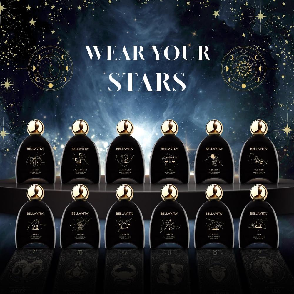 BELLAVITA Zodiac Collection Aquarius EDP Unisex | Bergamot, Tonka and Musk | Premium Long Lasting Fragrance Perfume for Men and Women, 100ml
