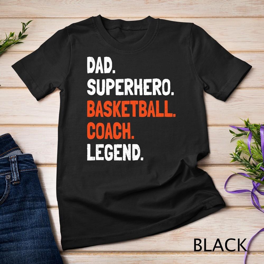 Папа Супергерой Баскетбольный Тренер Легенда - Баскетбольная Тренерская Унисекс Футболка XL