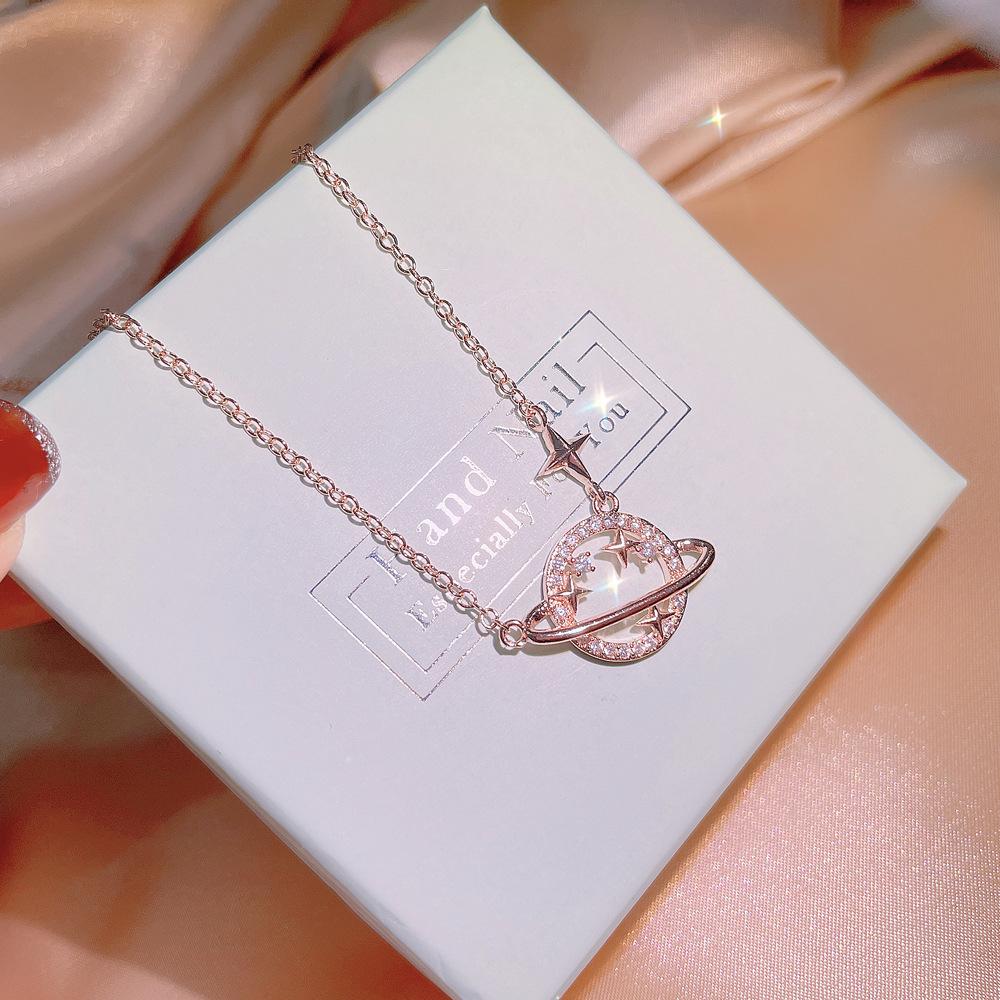 Star Moon Earrings Globe European and American Women's Fashionable Temperament Exaggerated Personality Zircon Three Piece Jewelry