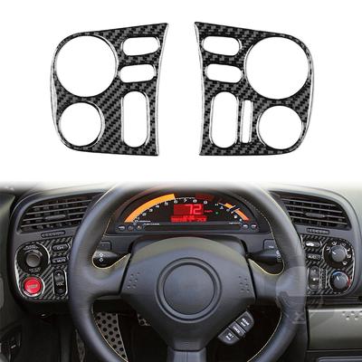 1 Set Carbon Fiber Dashboard Side Button Panel Trim For Honda S2000 00-09