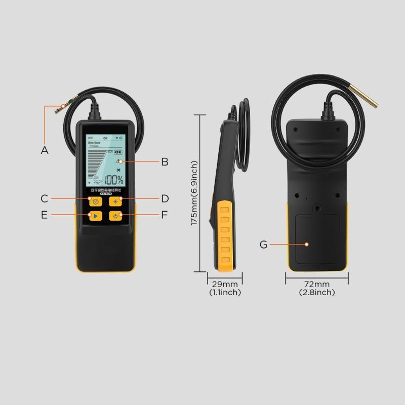 Transmissieolie Tester met LCD Temperatuurweergave, Toegang via Flexibele Slang, Handmatige Conditiemeter voor Werkplaatsonderhoudsinspectie