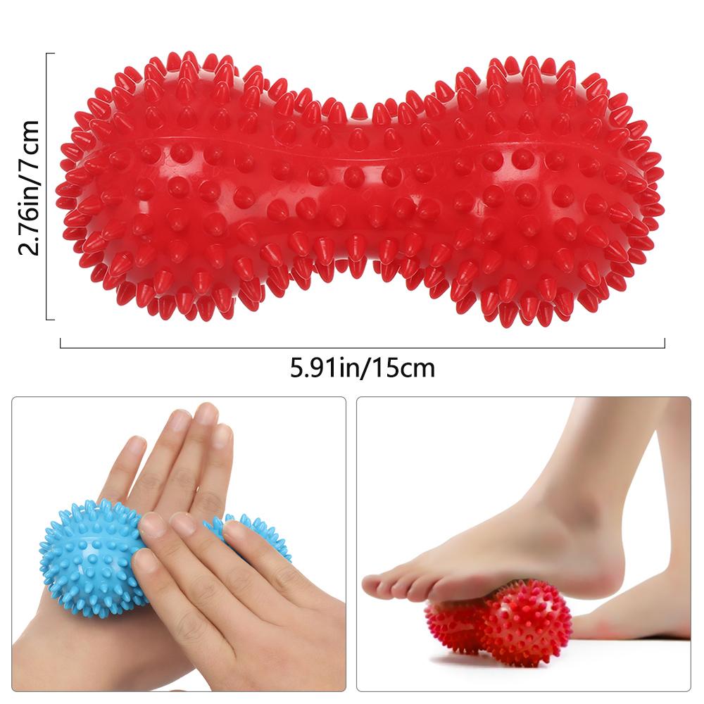 1Pcs Double Peanut Massage Ball Spiky Therapy Lacrosse Ball For Back Shoulder Muscle Release Deep Tissue Massage Yoga Ball