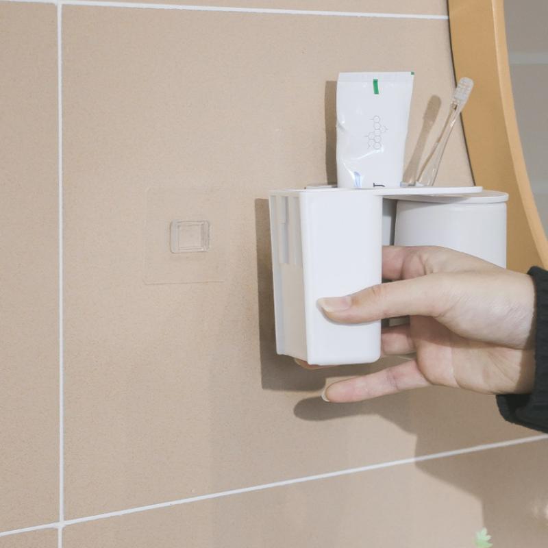 Magnetic Mouthwash Cup, Brush Cup, Wall Mounted Household Simple Wash Cup Set, Toothbrush Storage Box, Couple Toothbrush Cup