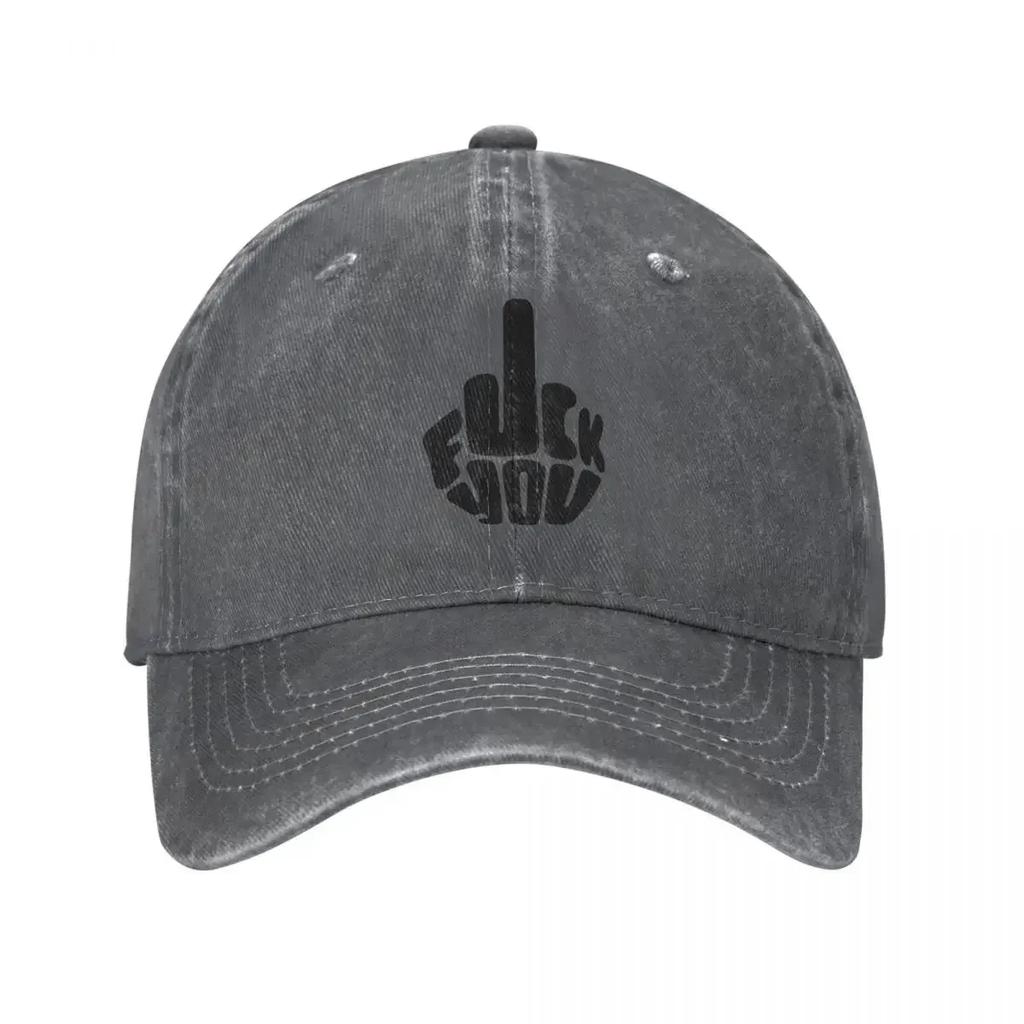 Casual Funny Middle Finger Baseball Cap Unisex Style Distressed Washed Snapback Cap Letters Print Summer Adjustable Caps Hat