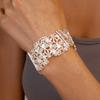 Flower Zinc Zinc Alloy Metal Wide Bangle Hollow Exaggerated Bracelet Creative Metal Cuff Bangles  Lady