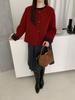 Red Double-Faced Wool Overcoat for Women - 2025 Autumn/Winter National Style