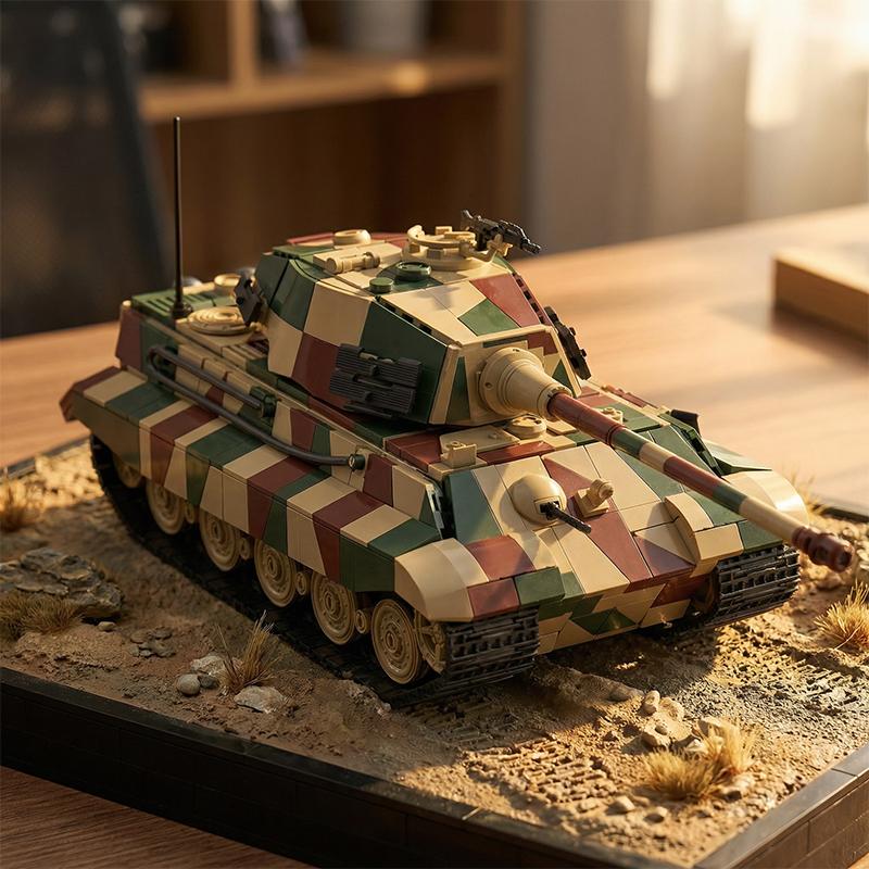 Military King Tiger 2 Heavy Tank Building Blocks MOC Army Armored Vehicle DIY Assembly Bricks Educational Toy Adult Gift 1780pcs
