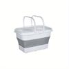 1 Portable Folding Fish Bucket 13L Live Fish Container with Breathable Mesh Suitable for Outdoor Travel, Hiking, and Fishing
