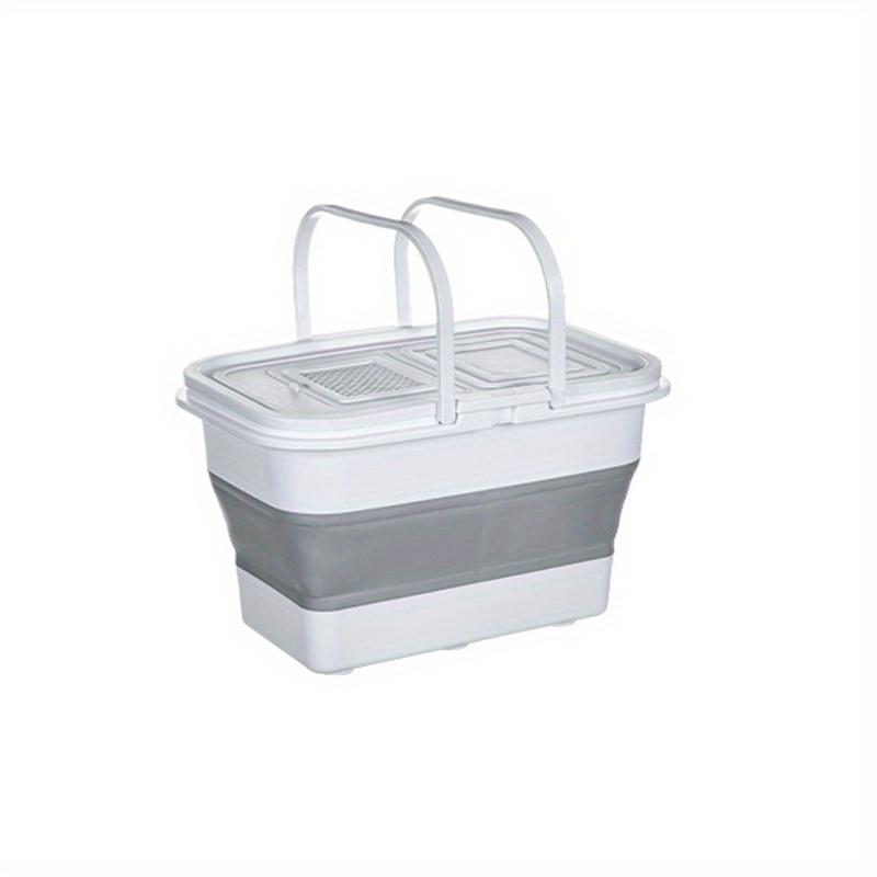 1 Portable Folding Fish Bucket 13L Live Fish Container with Breathable Mesh Suitable for Outdoor Travel, Hiking, and Fishing