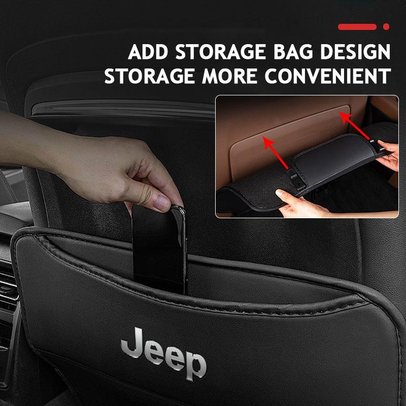 Portabicchieri 2 Pezzi Sedile Auto Schienale Protezione Anti-calcio Borsa Portaoggetti in Pelle Per Jeep Grand Cherokee Wrangler JK Gladiator Compass Renegade