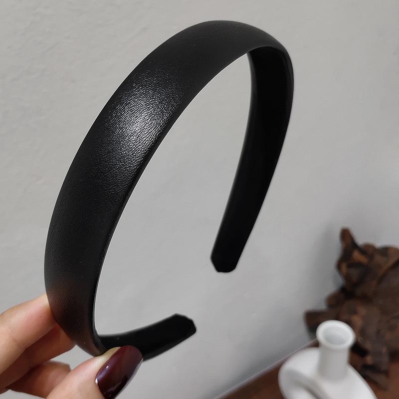 2pcs/lot 2cm Synthetic Leather Cloth Headband for Minimalist Women Shopping Headpiece Chic Simple Leather Head Hoop