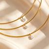Zircon Water Drop Pendant Alloy Choker - Light Luxury Diamond-Inlaid Clavicle Chain