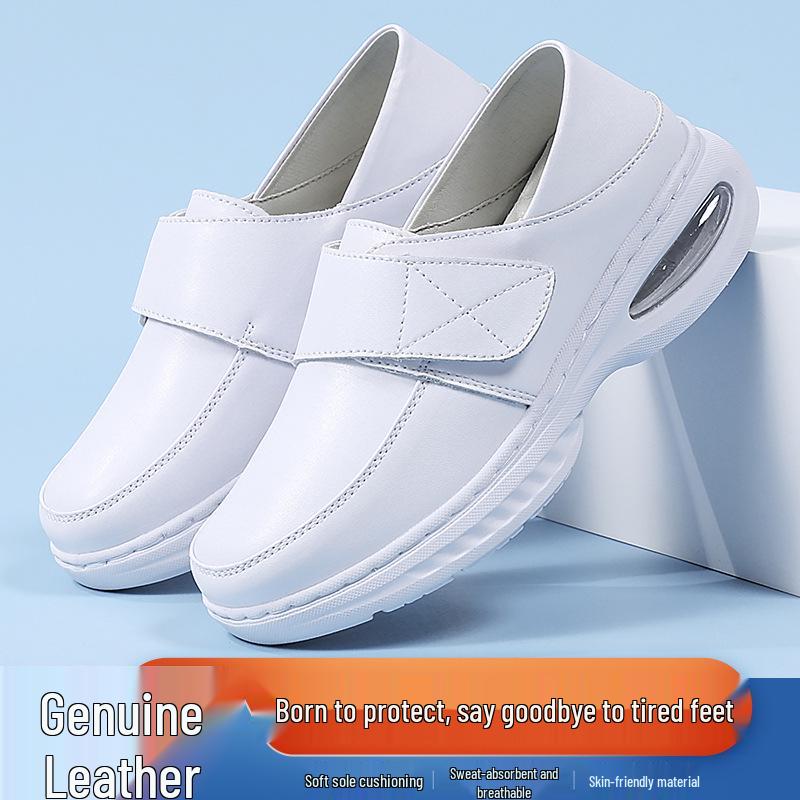 Women's Summer Leather Thick & Soft Sole Breathable Medical Work Shoes