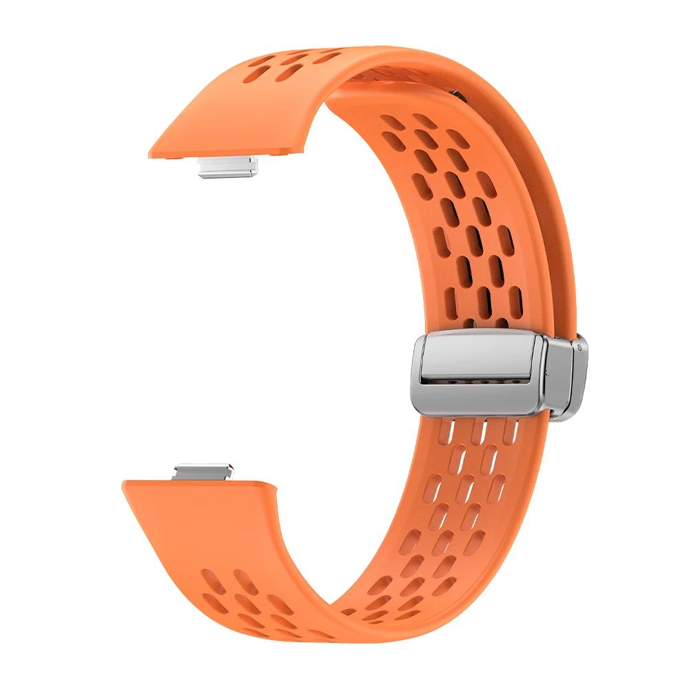 Magnetic D Folding Buckle Silicone Band For Huawei Watch Fit 3 4 4Pro Strap for HUAWEI Fit 3 Fit 4 Fit4Pro Sports Bracelet Belt