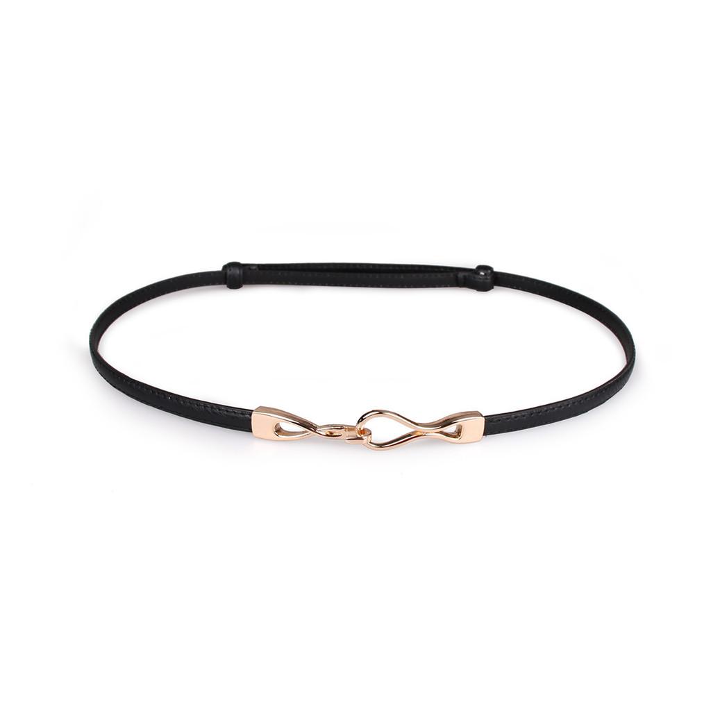 Cinto Ajustável de Couro Sintético para Mulheres com Fivela Circular para Uso Casual e de Escritório