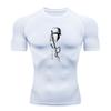 Men's Quick Dry Compression Workout T Shirt, Anime Samurai Katana Printed Athletic Undershirt for Running Training Gym F