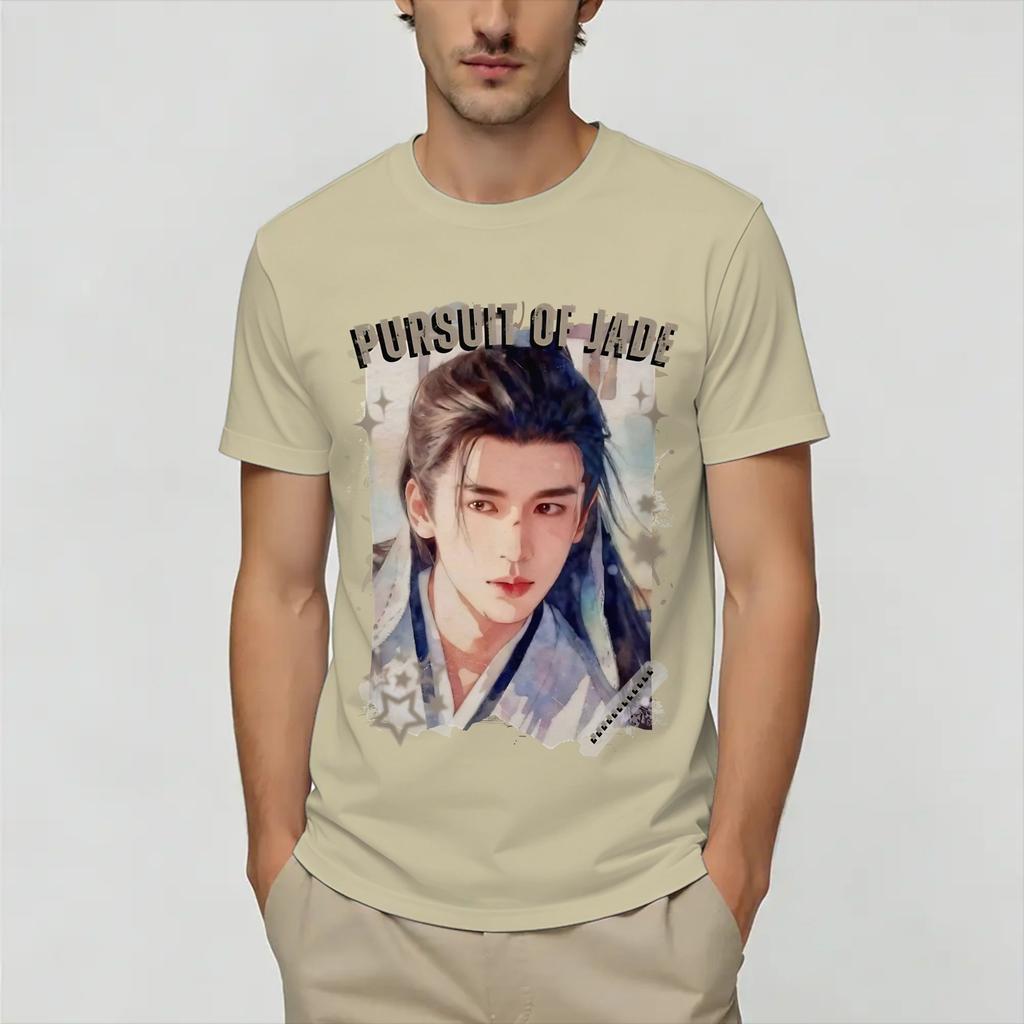 Pursuit of Jade Zhu Yu Cotton TShirt For Unisex Summer Vintage T Shirts ONeck Leisure Tees Oversize Pattern Clothing