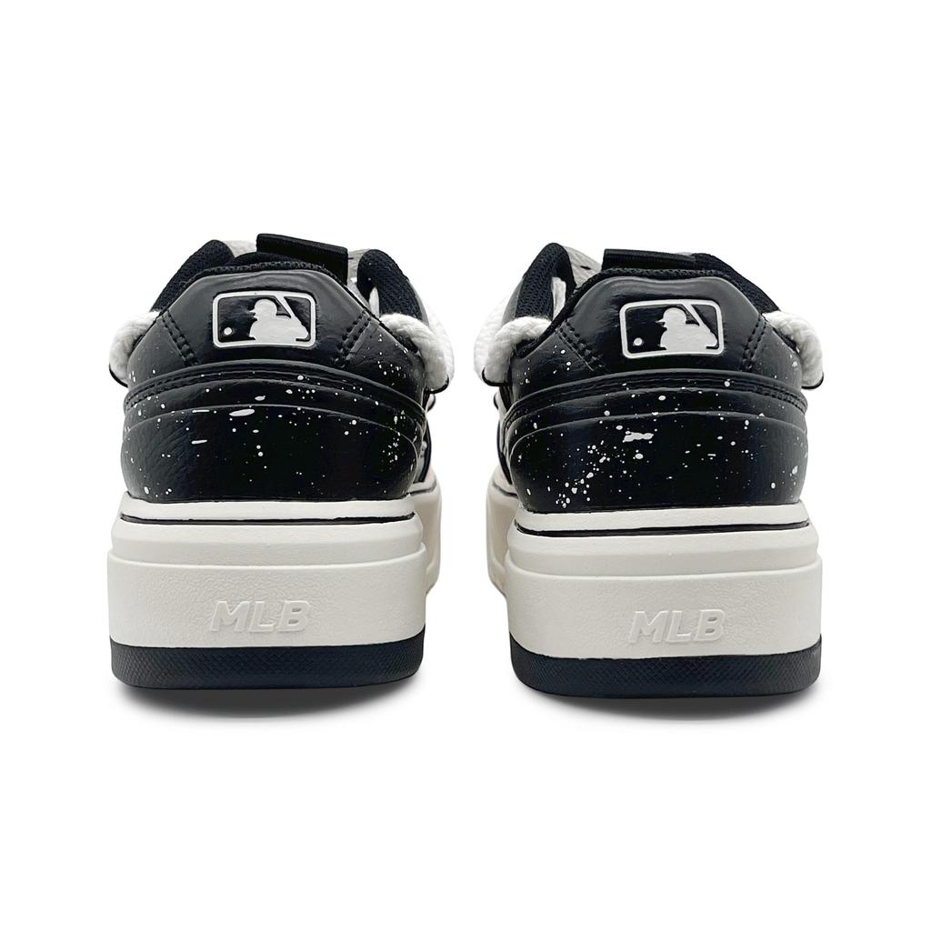 MLB Chunky Liner PU Abrasion Resistant Height Increasing Low Top Skateboard Shoes Unisex Black White Blue 3ASXCA12N-50WHS(Team131-)