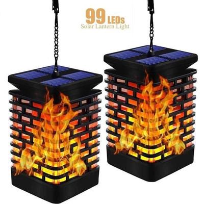 Solar Flame Hanging Lantern Lights Outdoor Solar Lanterns Light IP65 Waterproof