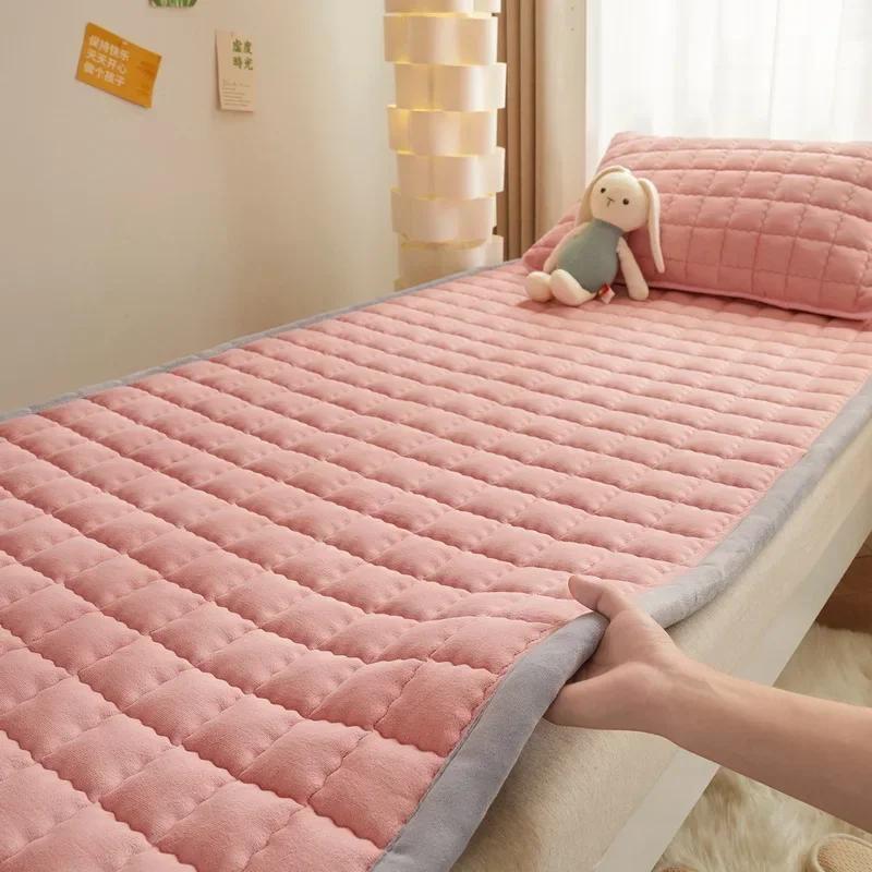 1PC Multi Size Soft Thin Mattress Printed Class A Milk Flour Mattress Solid Color Mattress Tatami Student Dormitory Rental House