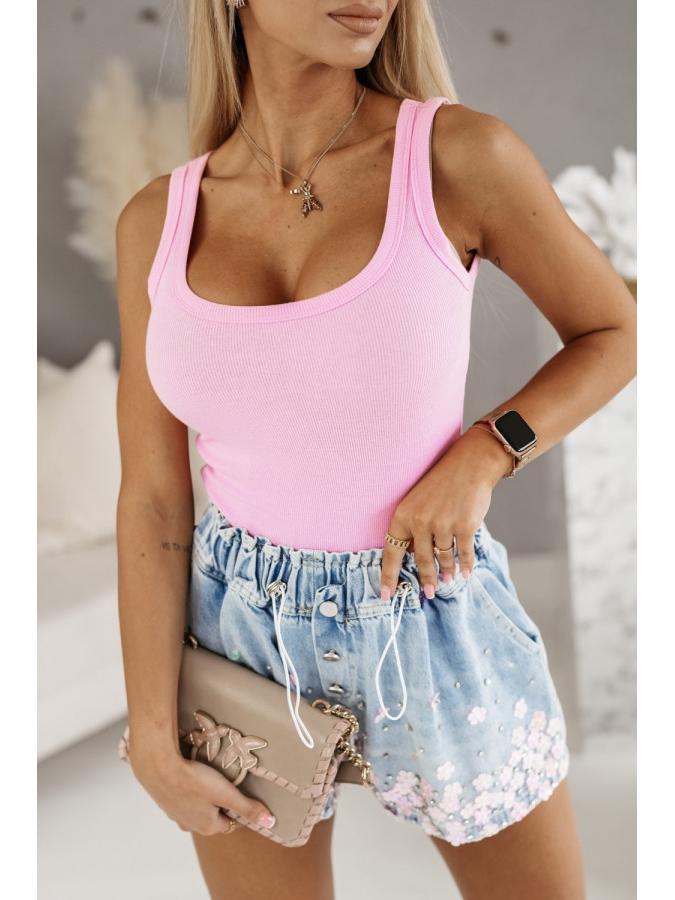 Handmade Beaded Rhinestone Elastic Waist Denim Shorts for Women – European & American Summer Autumn Fashion