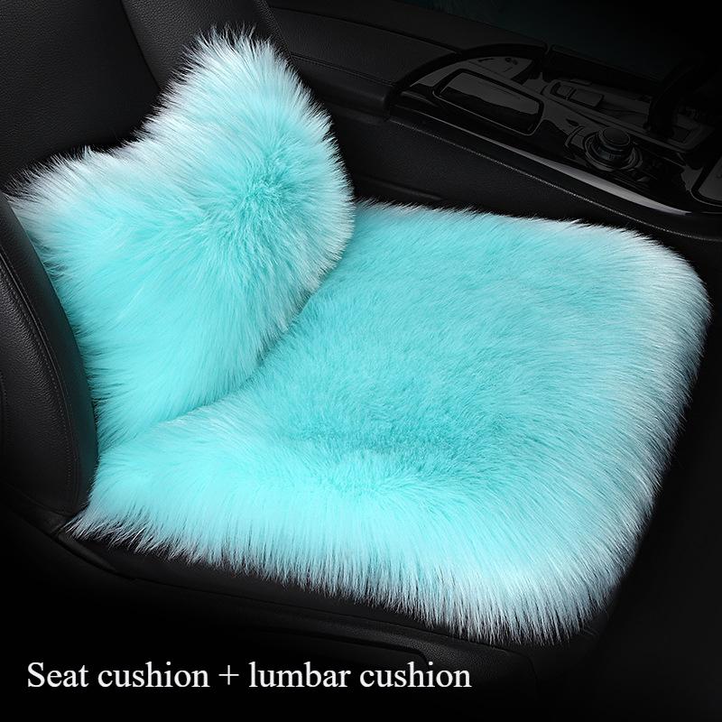 Warm Plush Car Seat Covers Universal Long Wool Fur Car Front Seat Protect Cushion Mat Warm Thick Plush Cushion Seat Cover