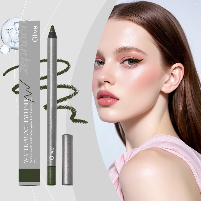 

Long-Lasting Eyeliner Pencil Waterproof Pigment Green Brown Eyeliner Pen Contouring Silky Texture Smudge-Proof Eye Makeup