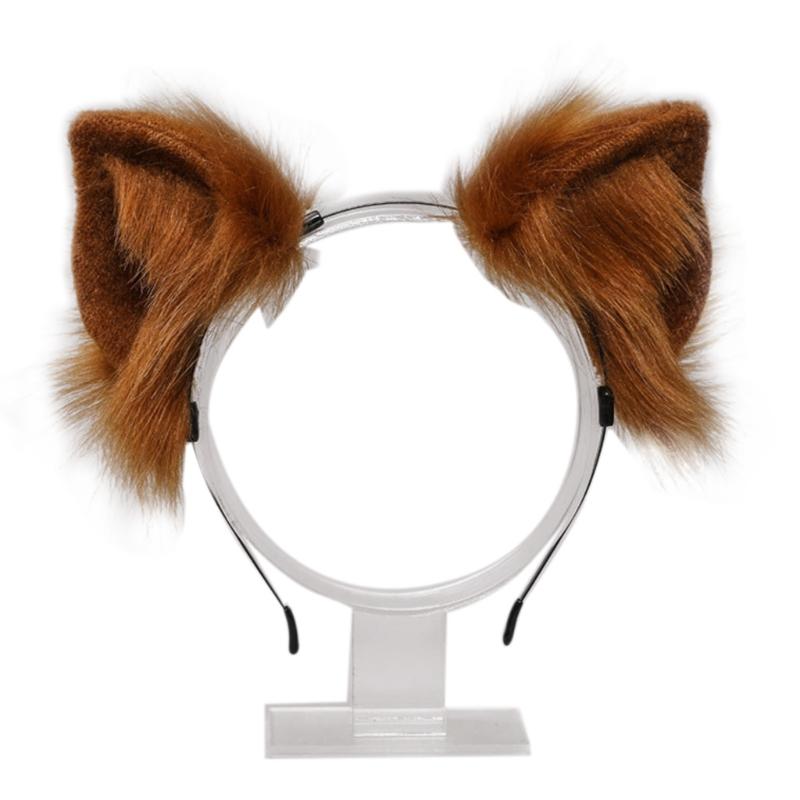 Lolita Headbands Furry Animal for Cat Ears Headwear  Kawaii Hair Hoop for Halloween Cosplay Headpiece Party Supplies