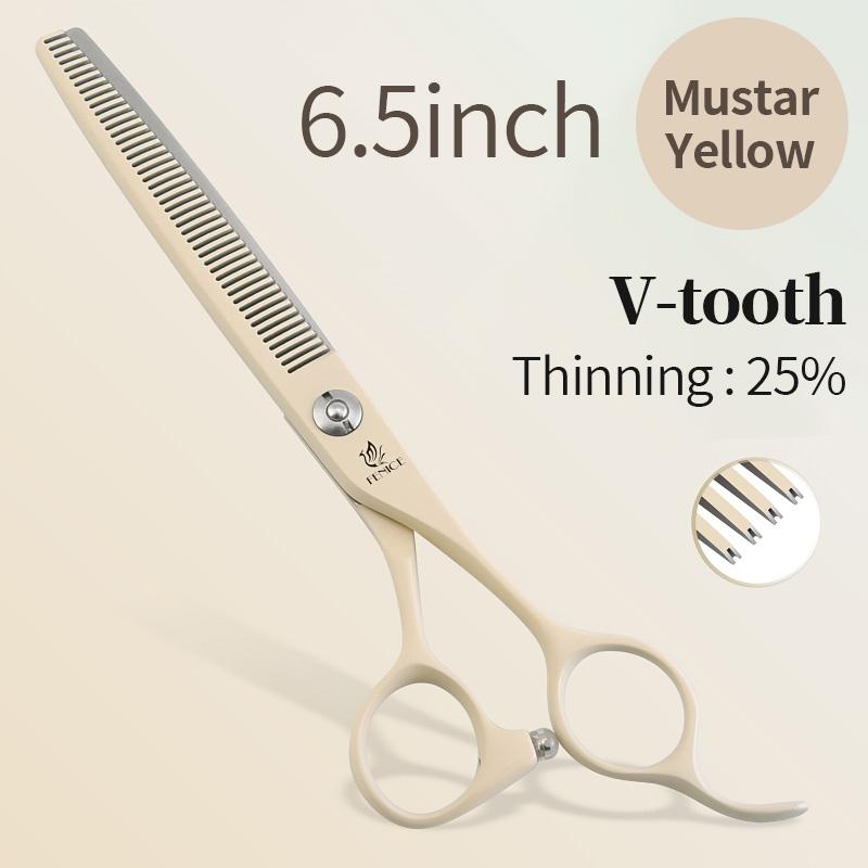 Fenice Professional 6.5/7 Ίντσες JP440C Μακαρόν Πολύχρωμο Ευθεία Κοπής Καμπυλωτό Αραιώματος Ψαλίδι 4 τεμ. Σετ Ψαλίδια Καλλωπισμού Κατοικίδιων