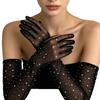 Black White Mesh Gloves Stretchy Bride Gloves Retro Stocking Gloves  Halloween Costume