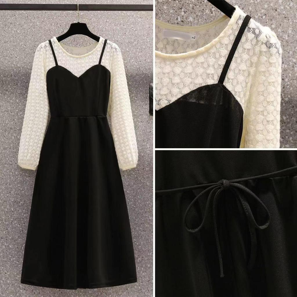 Women's Plus Size Spring/Summer Sweet Slimming Two-Piece Dress