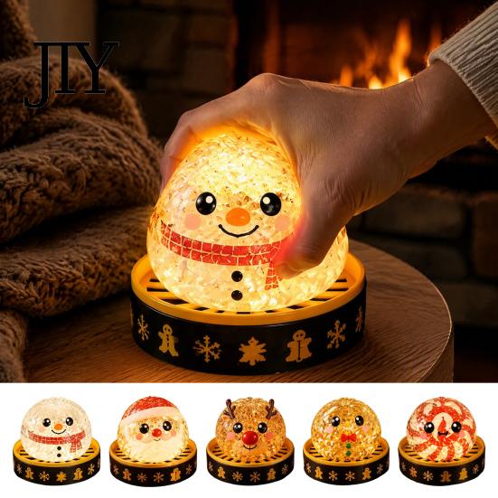 Slow Rebound Dumpling Toys 1/5Pcs Christmas Stress Relief Toy, LED Glowing Squeeze Toy with Steamer, Santa Snowman Reindeer Gingerbread Man