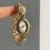 Jade Oval Small Dial Watch Women'S Niche Retro Court Style Bracelet Women'S Watch