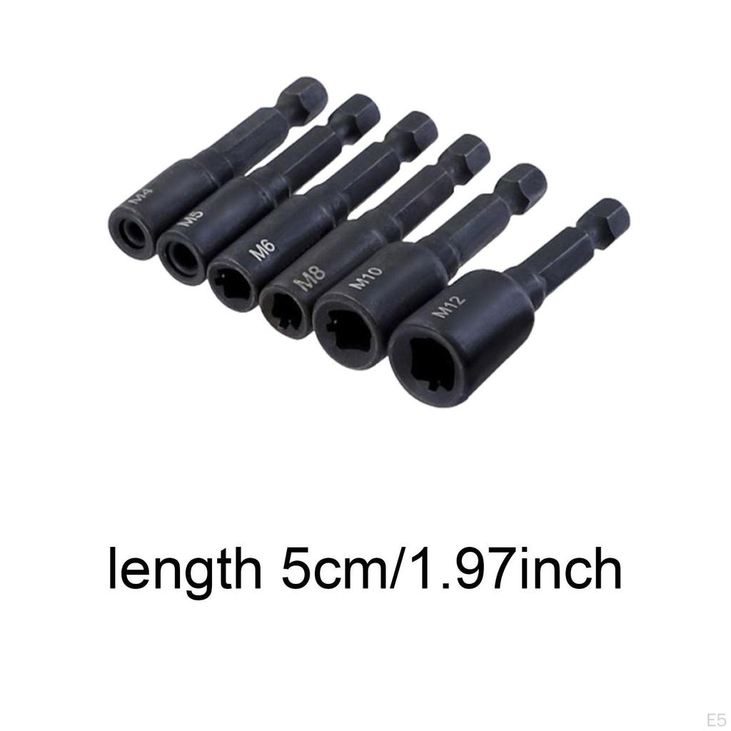 1/4" Hex Shank Alloy Steel Machine Sockets Wrench Set, Air Screwdriver Accessories