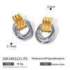 Youthway Threaded Gold  Patchwork Minimalist Stainless Steel  Earring Women Color Charm Trendy Fashion Temperament Jewelry