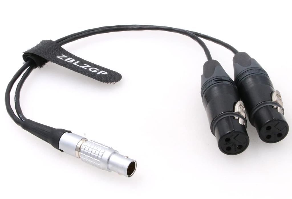 ZBLZGP Audio Breakout Input to Dual XLR Female for Atomos Shogun Flame Monitor Recorder Plug Cable, 10-Pin 3-Pin (Straight Cable)
